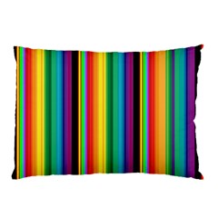 Multi Colored Colorful Bright Stripes Wallpaper Pattern Background Pillow Case by Nexatart