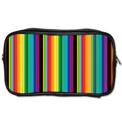 Multi Colored Colorful Bright Stripes Wallpaper Pattern Background Toiletries Bags 2-side by Nexatart