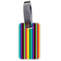 Multi Colored Colorful Bright Stripes Wallpaper Pattern Background Luggage Tags (two Sides) by Nexatart