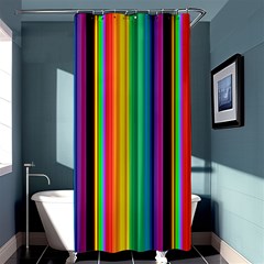 Multi Colored Colorful Bright Stripes Wallpaper Pattern Background Shower Curtain 36  X 72  (stall)  by Nexatart