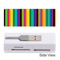 Multi Colored Colorful Bright Stripes Wallpaper Pattern Background Memory Card Reader (stick)  by Nexatart