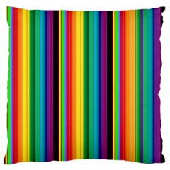 Multi Colored Colorful Bright Stripes Wallpaper Pattern Background Large Cushion Case (one Side) by Nexatart