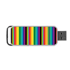 Multi Colored Colorful Bright Stripes Wallpaper Pattern Background Portable Usb Flash (one Side) by Nexatart