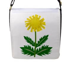 Sunflower Floral Flower Yellow Green Flap Messenger Bag (L) 