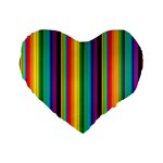 Multi Colored Colorful Bright Stripes Wallpaper Pattern Background Standard 16  Premium Heart Shape Cushions Front