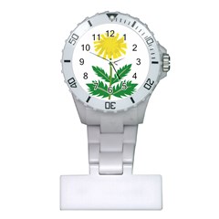 Sunflower Floral Flower Yellow Green Plastic Nurses Watch