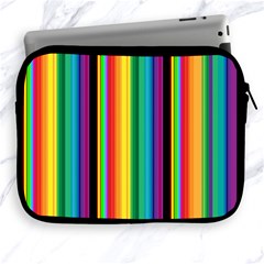 Multi Colored Colorful Bright Stripes Wallpaper Pattern Background Apple Ipad 2/3/4 Zipper Cases by Nexatart