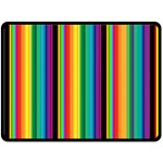 Multi Colored Colorful Bright Stripes Wallpaper Pattern Background Double Sided Fleece Blanket (Large)  80 x60  Blanket Front