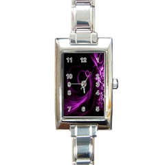 Purple Flower Floral Rectangle Italian Charm Watch