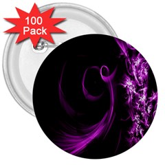 Purple Flower Floral 3  Buttons (100 Pack) 