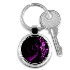 Purple Flower Floral Key Chains (round)  by Mariart