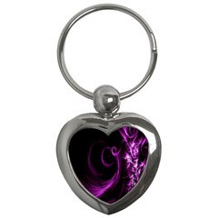 Purple Flower Floral Key Chains (heart) 