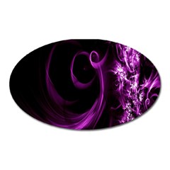 Purple Flower Floral Oval Magnet by Mariart