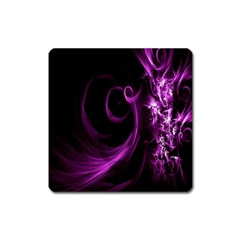 Purple Flower Floral Square Magnet by Mariart