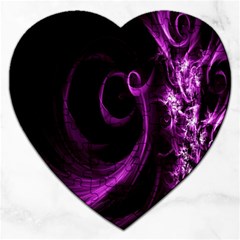 Purple Flower Floral Jigsaw Puzzle (heart) by Mariart