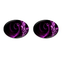 Purple Flower Floral Cufflinks (oval) by Mariart