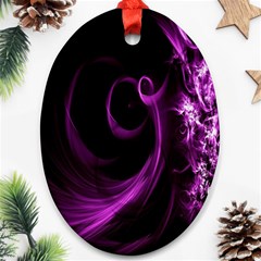 Purple Flower Floral Oval Ornament (two Sides) by Mariart