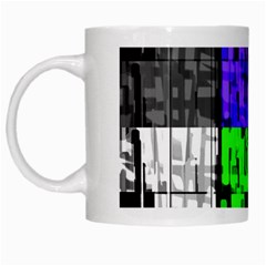 Repeated Tapestry Pattern White Mugs