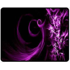 Purple Flower Floral Fleece Blanket (medium)  by Mariart