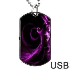 Purple Flower Floral Dog Tag Usb Flash (one Side) by Mariart