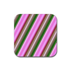 Pink And Green Abstract Pattern Background Rubber Coaster (square)  by Nexatart