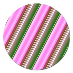 Pink And Green Abstract Pattern Background Magnet 5  (round) by Nexatart