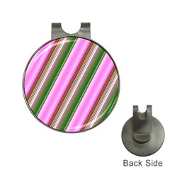 Pink And Green Abstract Pattern Background Hat Clips With Golf Markers by Nexatart