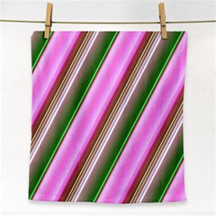 Pink And Green Abstract Pattern Background Face Towel by Nexatart