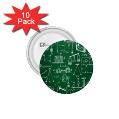 Scientific Formulas Board Green 1 75  Buttons (10 Pack) by Mariart