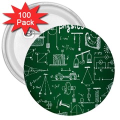 Scientific Formulas Board Green 3  Buttons (100 Pack)  by Mariart