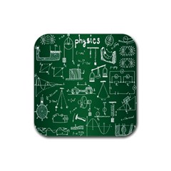 Scientific Formulas Board Green Rubber Square Coaster (4 Pack)  by Mariart