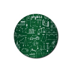 Scientific Formulas Board Green Rubber Round Coaster (4 Pack)  by Mariart