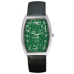 Scientific Formulas Board Green Barrel Style Metal Watch by Mariart