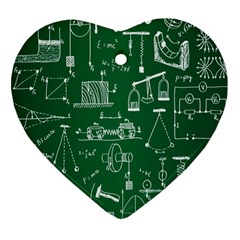 Scientific Formulas Board Green Heart Ornament (two Sides) by Mariart