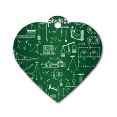 Scientific Formulas Board Green Dog Tag Heart (one Side) by Mariart