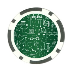 Scientific Formulas Board Green Poker Chip Card Guard by Mariart