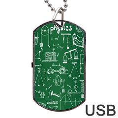 Scientific Formulas Board Green Dog Tag Usb Flash (two Sides) by Mariart