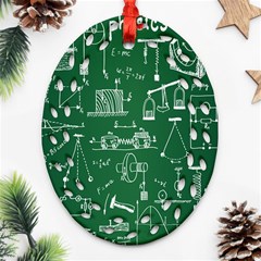 Scientific Formulas Board Green Ornament (oval Filigree) by Mariart