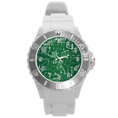 Scientific Formulas Board Green Round Plastic Sport Watch (l) by Mariart