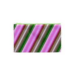 Pink And Green Abstract Pattern Background Cosmetic Bag (xs) by Nexatart