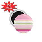 Turquoise Blue Damask Line Green Pink Red White 1.75  Magnets (100 pack)  Front