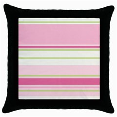 Turquoise Blue Damask Line Green Pink Red White Throw Pillow Case (black)