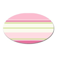 Turquoise Blue Damask Line Green Pink Red White Oval Magnet