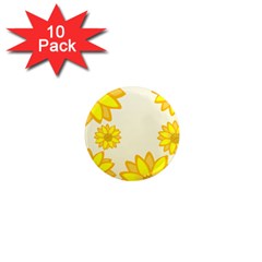 Sunflowers Flower Floral Yellow 1  Mini Magnet (10 Pack)  by Mariart