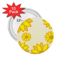 Sunflowers Flower Floral Yellow 2 25  Buttons (10 Pack)  by Mariart