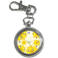 Sunflowers Flower Floral Yellow Key Chain Watches by Mariart