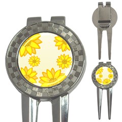 Sunflowers Flower Floral Yellow 3-in-1 Golf Divots by Mariart