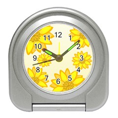 Sunflowers Flower Floral Yellow Travel Alarm Clocks by Mariart