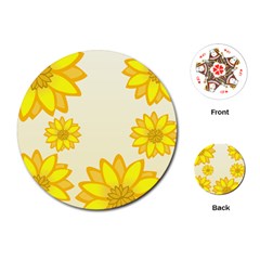 Sunflowers Flower Floral Yellow Playing Cards (round)  by Mariart