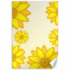 Sunflowers Flower Floral Yellow Canvas 12  X 18   by Mariart